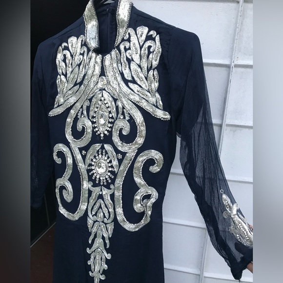 Dark blue and silver small dress - Picture 7 of 9